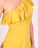 Ruched One Shoulder Midi Dress - Illuminating Yellow