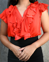 Flame Scarlet Empowering Blouse for a Confident Look?
