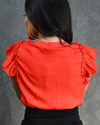 Flame Scarlet Empowering Blouse for a Confident Look?