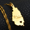 Saint Lucia Map Pendant Necklace (Gold Color) Jewelry